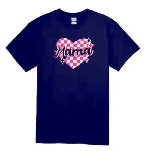 Checkered. ‘Mama' Heart T-Shirt
